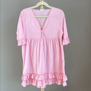 ⭐️⭐️ PICK 5 / $20 Girl's Light Pink Buttoned V-Neck Swim Cover Up Dress 6/6X
